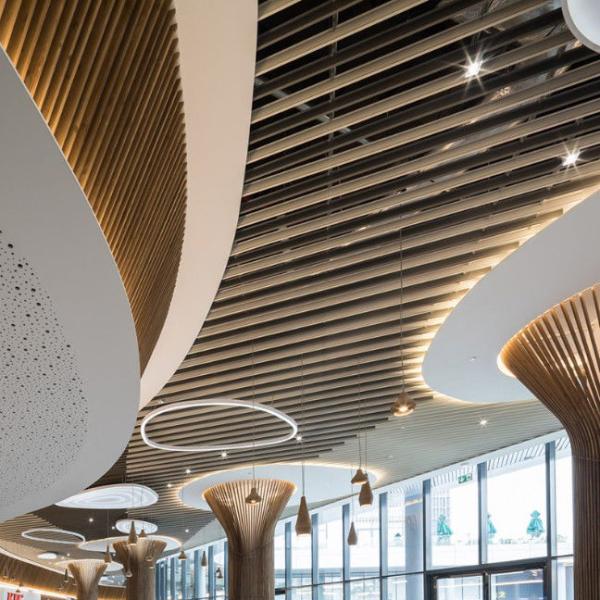 Open Cell Aluminum Screen Grid 50 X 150mm Metal Strip Ceiling Waterproof