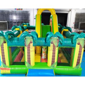 Multi Color 1000D Inflatable Jumping Bouncy Castle For Kindergarten
