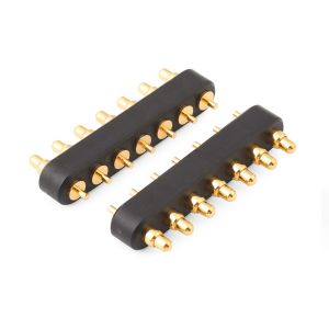 Electronics 7pin Spring Loaded Connector With 2.54mm Pitch Pogo Pin Connector