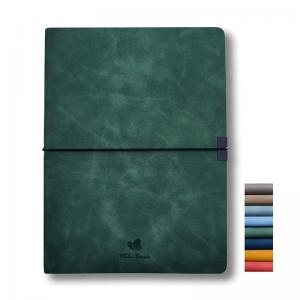 China 80 Sheets A5 PU Leather Notebook , A5 Subject Notebook With Elastic Closure on sale