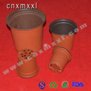 thermoformed plastic blister flower pot with double color