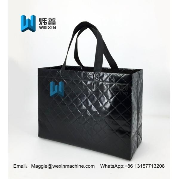 Quality Black 150g reusable embossed non woven tote bag with  lamination wholesale