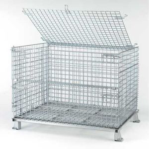 Warehouse Stackable Pallet Cages Heavy Duty Ganvalnized Zinc Plated Surface