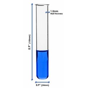 Test Tubes, 50ml - Borosilicate 3.3 Glass - 1.2mm Thick Walls, Beaded Rim -