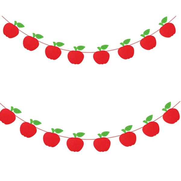 Quality 4.2*4.8 Inch Back To School 2mm Felt Apple Pattern Flags Classroom Decorations wholesale