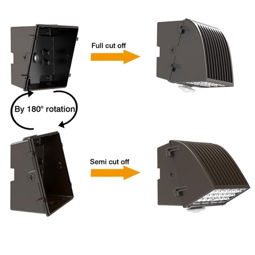 Lumileds 3030 2-In-1 T2 60W Full Cutoff Led Wall Pack