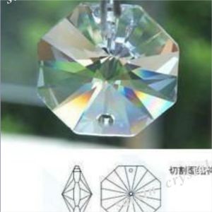 AAA 14mm machine cut clear octagon shape hanging crystal decorations bead for