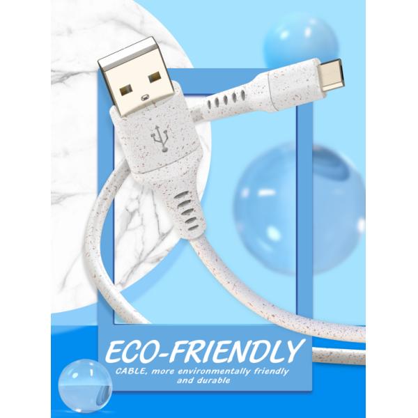 Eco-friendly materials Wheat Straw Biodegradable USB Cable for Mobile Phone cable micro android USB cable
