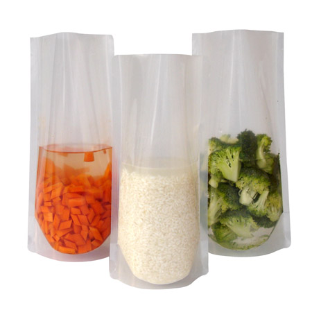 Laminated Squrae Bottom Food Vacuum Sealer Bags Rainbow , Gusset Side