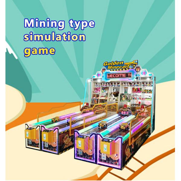 Golden Minecart Carnival Coin Operated Game Machine For Children