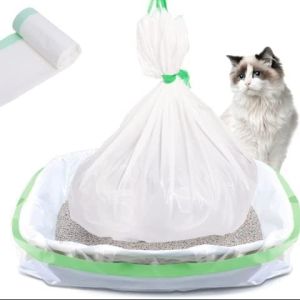 Custom Order Accepted Jumbo Kitty Litter Box Liners with Drawstring Closure in