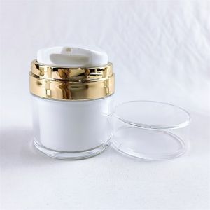 Empty Cream Gold Silver Airless Pump Cream Jar For Cosmetic Jars