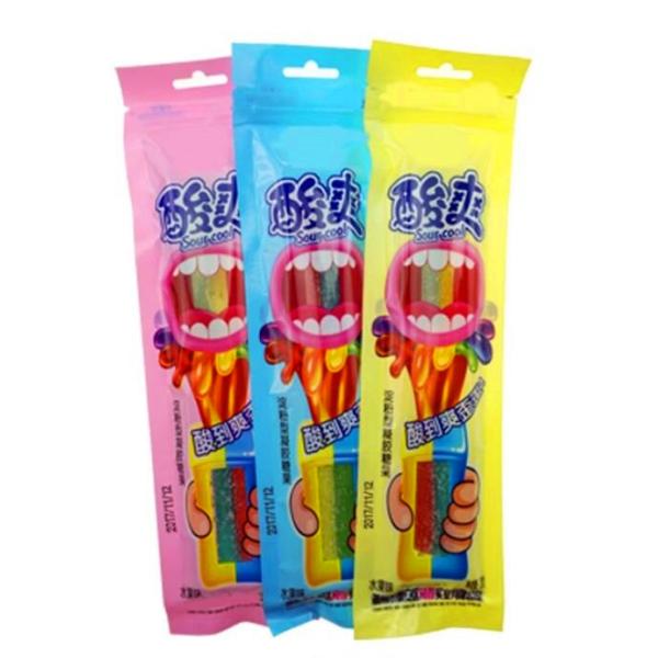 Quality Soft Chewy Gummy Candy Double Stick Fruit Flavored With Center Filled wholesale
