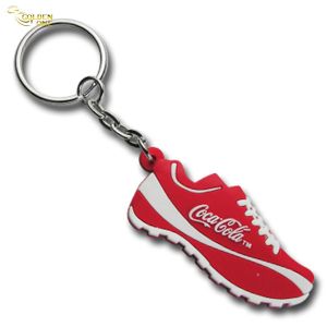Metal Sport Shoe Key Chain , 3D Raised Shaped Custom PVC Keychain For Christmas