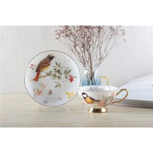 SGS 12OZ Elegant Bone China Cappuccino Cups Afternoon Tea Set