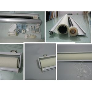 Beige Sunscreen Patterned Roller Blind Manual Control, 28mm