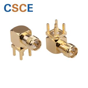 50ohm SMA Female Right Angle Connector , RF Coaxial Connector For PCB Mount
