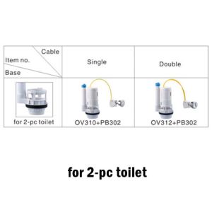 Flush Valve 3 Inch Outlet Double Cable Control With Chrome Plated Push Button