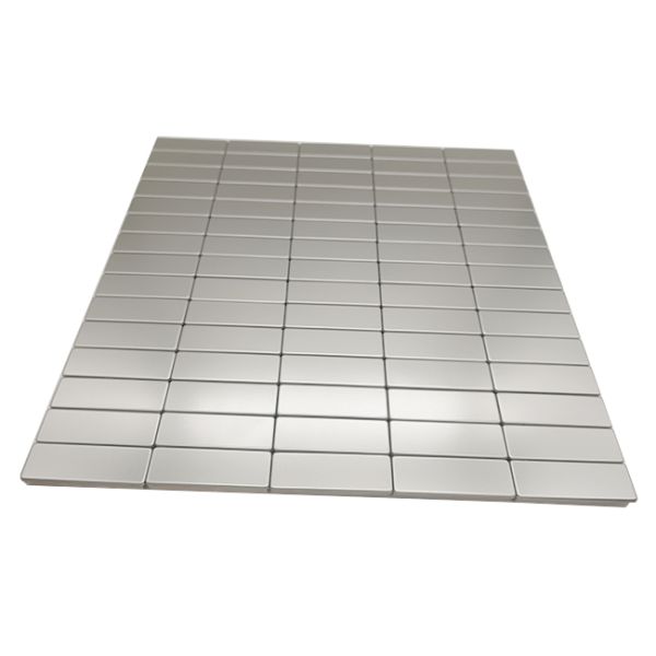Quality European And American Style  Sliver Hairline Rectangular Stainless Steel Metal Mosaic wholesale