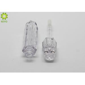 Luxury Transparent Plastic Empty Lipgloss Tube , Round Shape Lipgloss Case