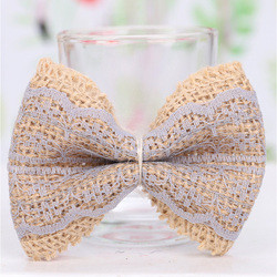 Factory Direct Handmade Diy Lace Bow New Clothing Accessories Color Linen Flower