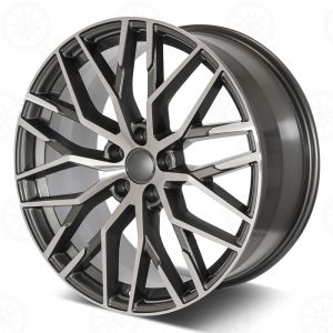A356.2 OEM 21 Inch Audi Replica Wheels 21x9.5 Alloy Rim Black Machined Face