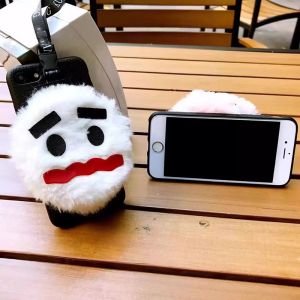 Soft TPU Plush Expression Coin Earphone Key Purse Cell Phone Case Back Cover For