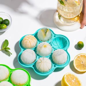 Ice Ball Maker, TINANA Reusable 2.5 Inch Ice Cube Trays, Easy Release Silicone Round Ice Sphere Tray With Lids & Funnel For Whiskey, Cocktails & Bourbon Black