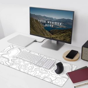 Natural Rubber fabric Minimalist Line Large Mouse Pads for Custom Sublimation