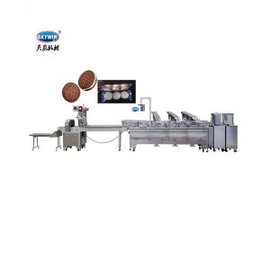automatic cream chocolate sandwich biscuit making machine biscuit sandwich machine