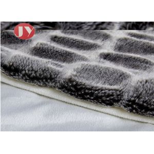 Rectangular brown Faux Animal Fur Blanket Stretch Rabbit Fur Super Soft luxury
