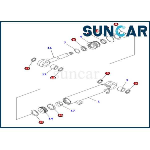 Quality 707-98-03400 Bucket Cylinder Seal Kit Fits Komatsu PC10MR-1 Hydraulic Cylinder Assy Repair wholesale