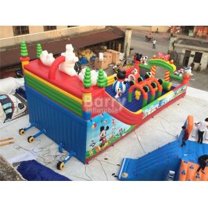 Kids Bounce Castle Inflatable Playground / Inflatable Fun Park Mickey Cartoon