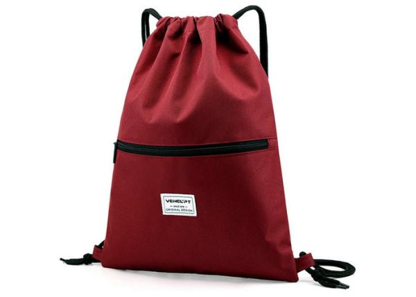 Quality Lightweight Polyester Drawstring Backpack Water Resistant With Adjustable Straps wholesale