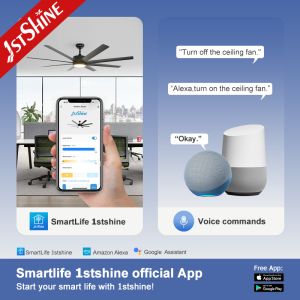 64-Inch Modern Ceiling Fan With 3-Color LED Light