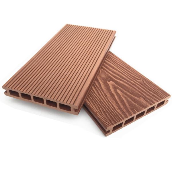 3D Terrace Veranda Teak Composite Decking Wood Plastic Composite Engineered