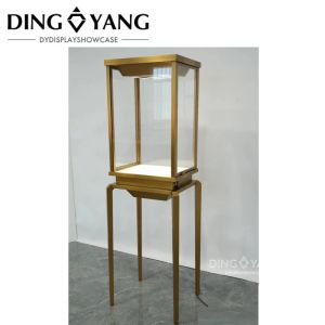 Custom Transparent Tempered Glass Jewellery Display Cabinet Beautiful Firm