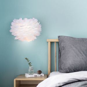 Nordic Pure White Feather Light Wall Lamp Romantic Sconces Lamp for Bedside