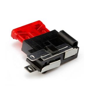 China PA66 Brass Terminal Standard Blade Fuse Holder with PCB Mounting for Automotive Applications on sale