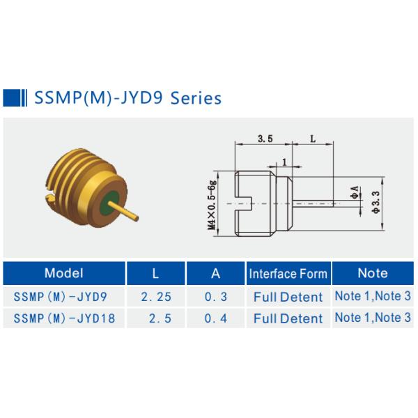 50Ω Hermetically Sealed SMPM Male Bulkhead RF Coaxial Connector 0.3MHz-40GHz 170V