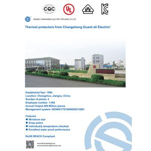 Small AC Thermal Protector BR-B5D series / Thermal Overload Protection For Motor