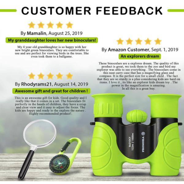 Adjustable Bak4 Prism 8x21 Binoculars Toy For Little Boys And Girls