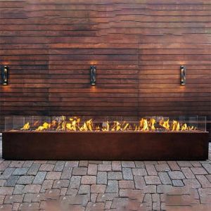 1500mm Rectangular Corten Steel Fire Pit Heater