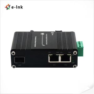 China SFP Modules 125W PoE Media Converter 57VDC 100/1000X SFP To 2 Port 10/100/1000T on sale