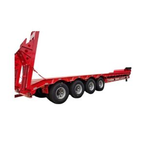 150t 4 Axle Low Bed Trailer Hydraulic Detachable Gooseneck Lowboy Trailer
