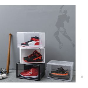 Magnetic 39X29cm Plastic Shoe Box Organizer Plastic Container For Sneakers