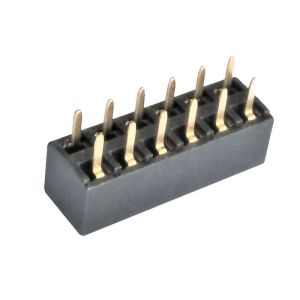 Double Row Female Header Connector 2.54mm 180 Degree PA9T Gold Flash