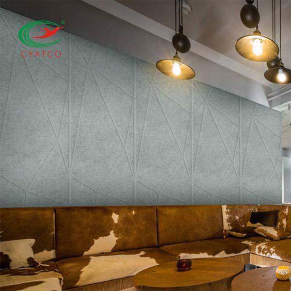 Restaurant Engraved Felt Wall Panels Odorless Soundproof Echo Reduction