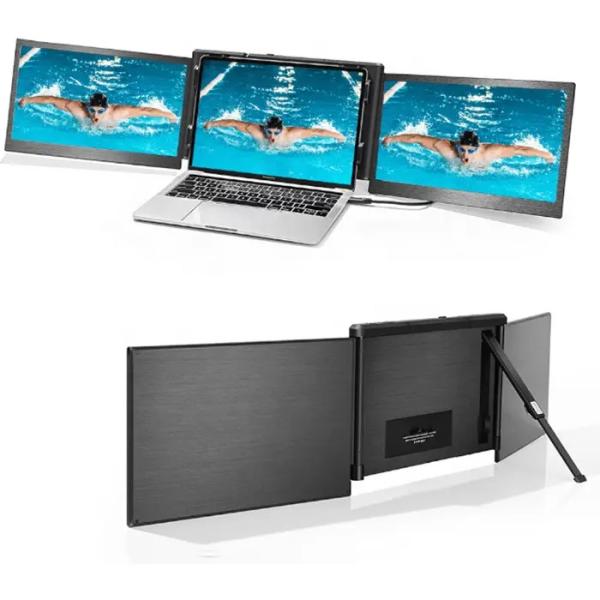 Multi 13.3" Portable Triple Monitor Laptop Extender Dsipaly FHD 1080P Foldable