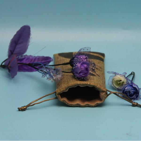 Laminated Small Burlap Drawstring Bags , Eco Friendly Jute Bags For Return Gifts